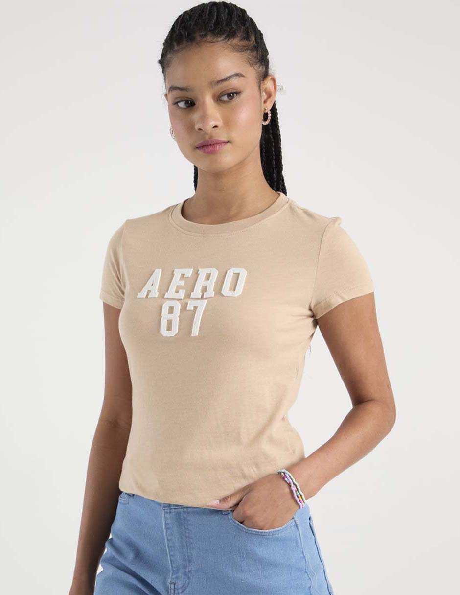 Playera manga corta cuello redondo mujer