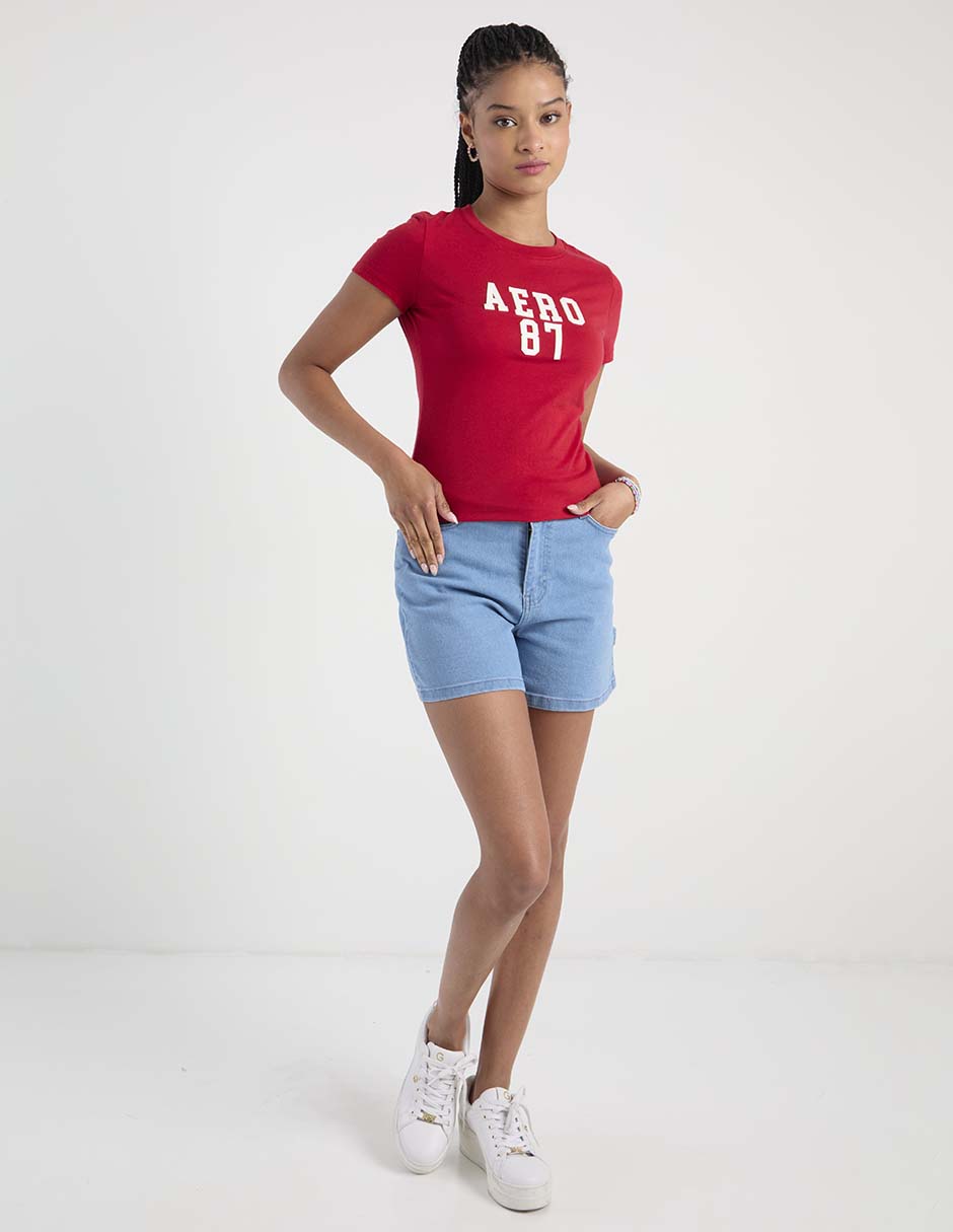 Playera manga corta cuello redondo mujer 5