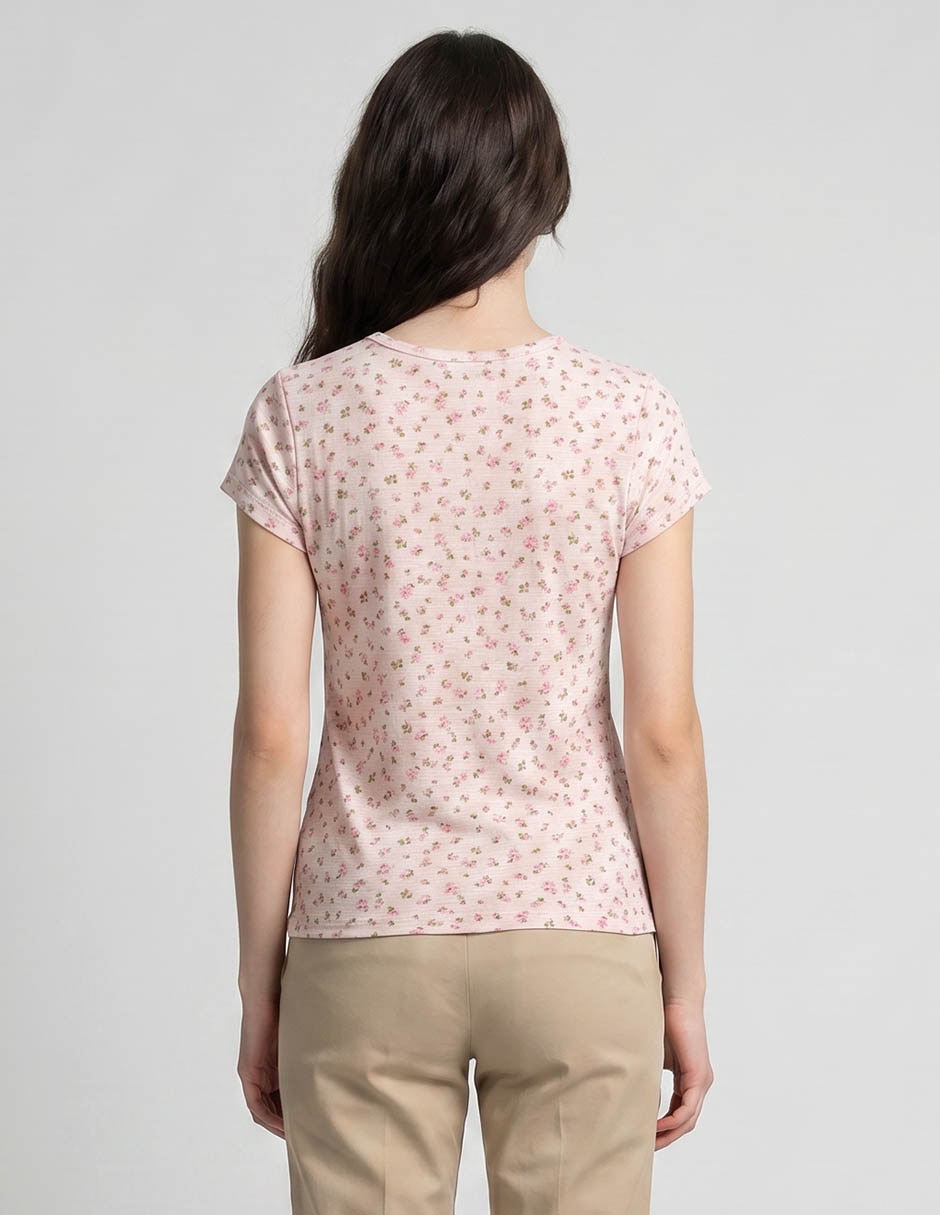 Playera manga corta cuello redondo para mujer 2