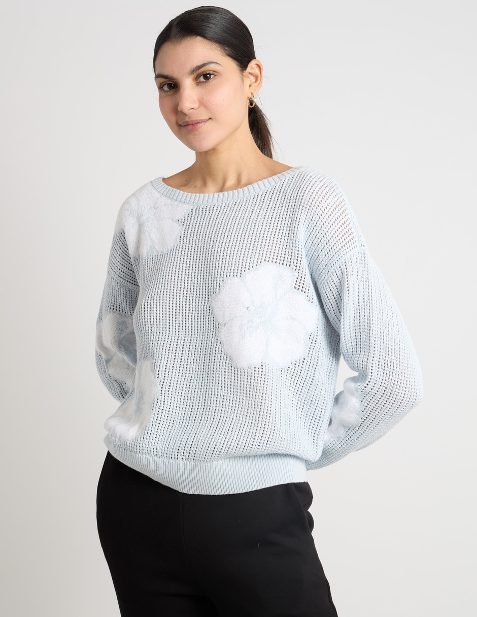 Suéter cuello ojal para mujer 2