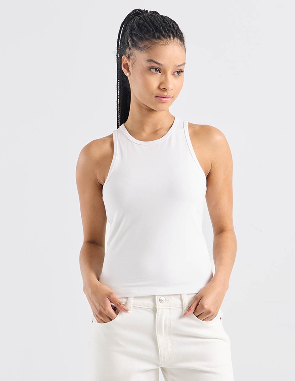 Top cuello redondo tirante ancho Top cuello redondo tirante ancho