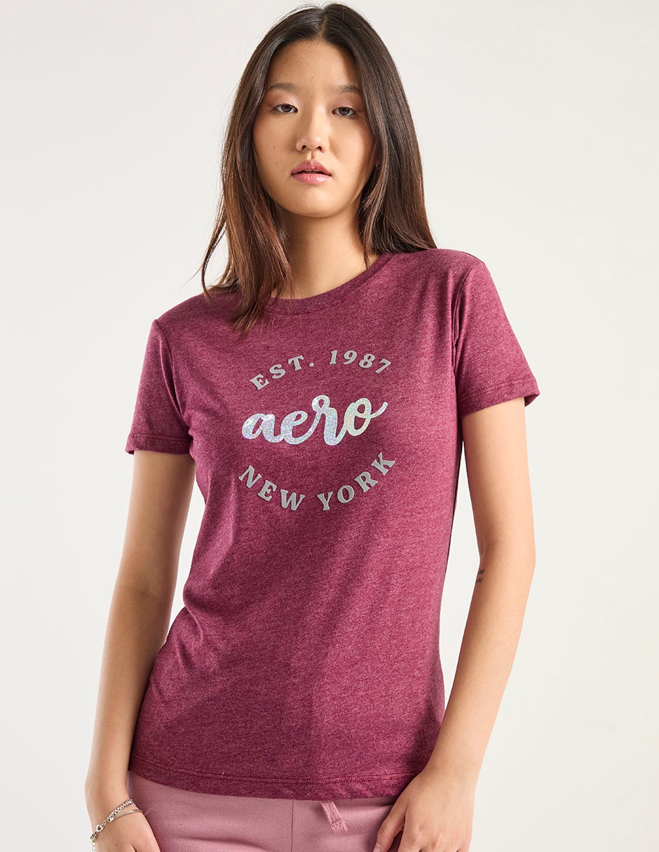 Playera manga corta cuello redondo para mujer