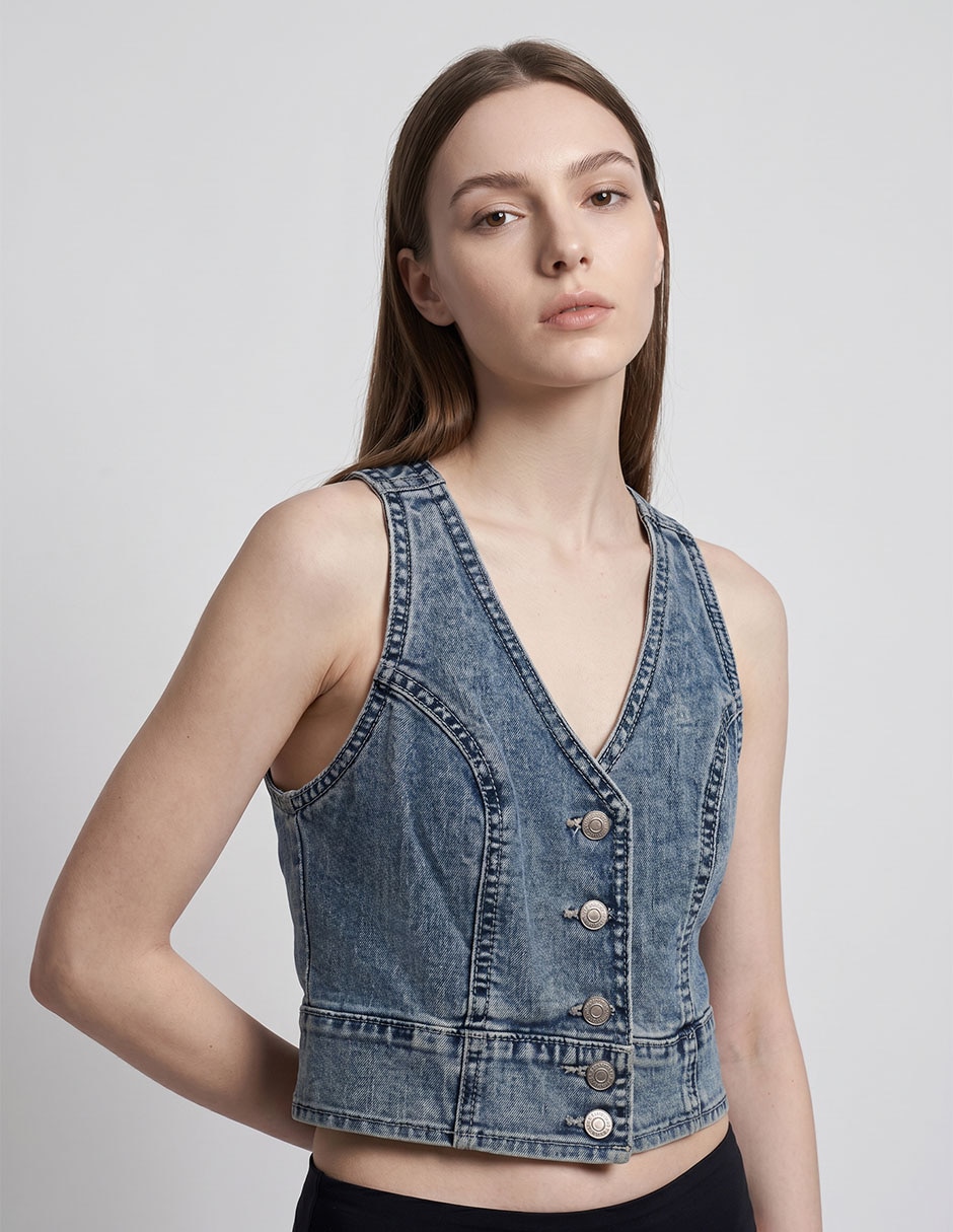 Chaleco aéropostale de mezclilla para mujer
