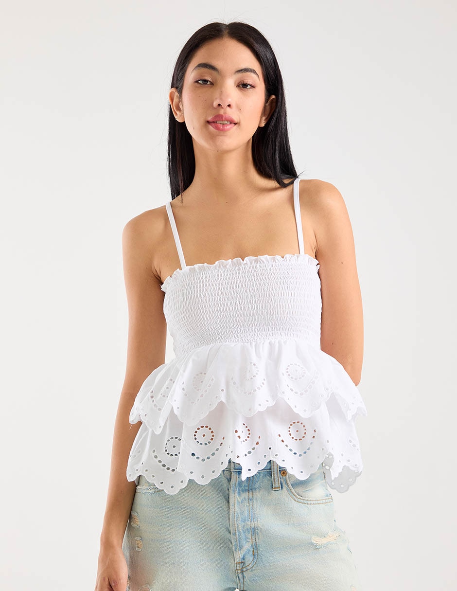 Blusa manga corta para mujer
