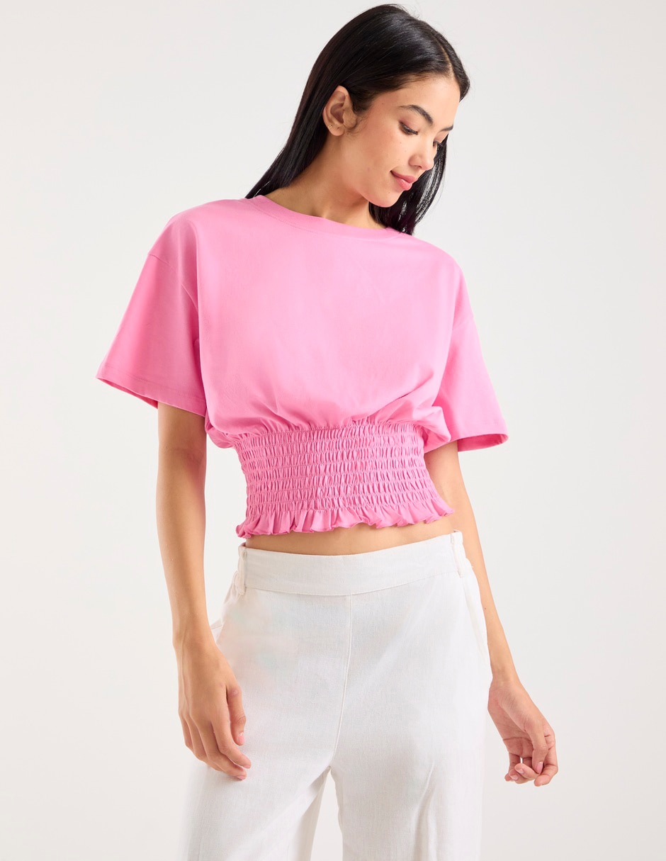Playera manga corta cuello redondo para mujer 2