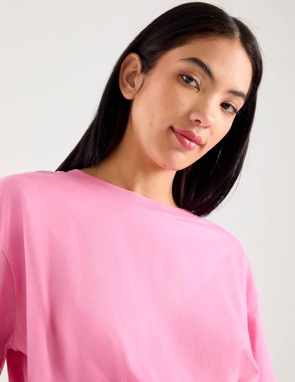 Playera manga corta cuello redondo para mujer 4