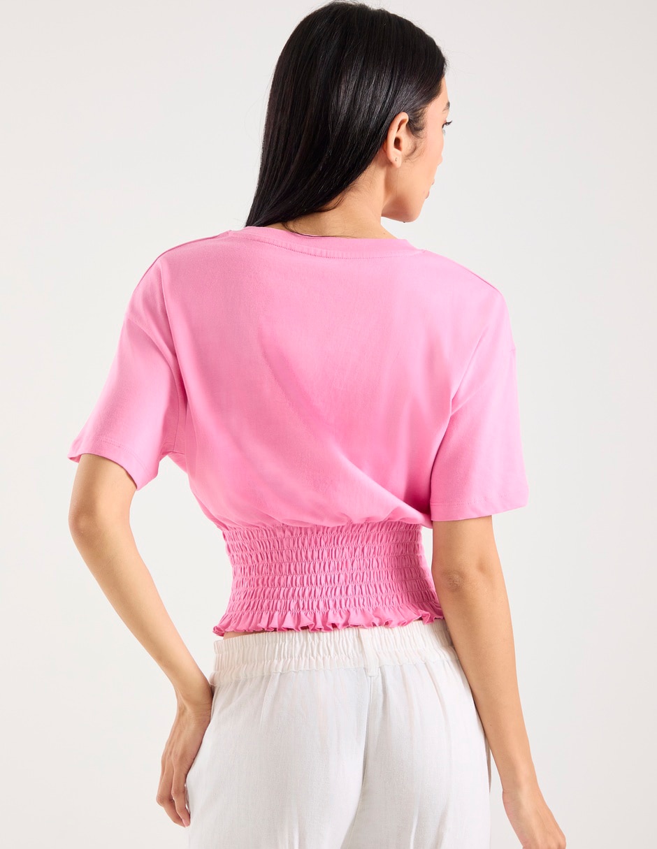 Playera manga corta cuello redondo para mujer 6