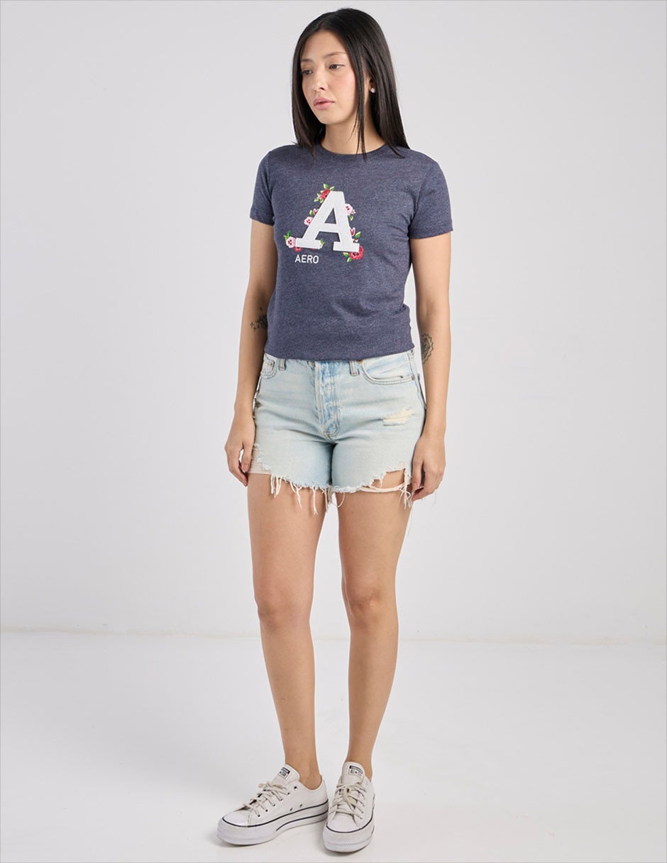 Playera manga corta cuello redondo mujer 4