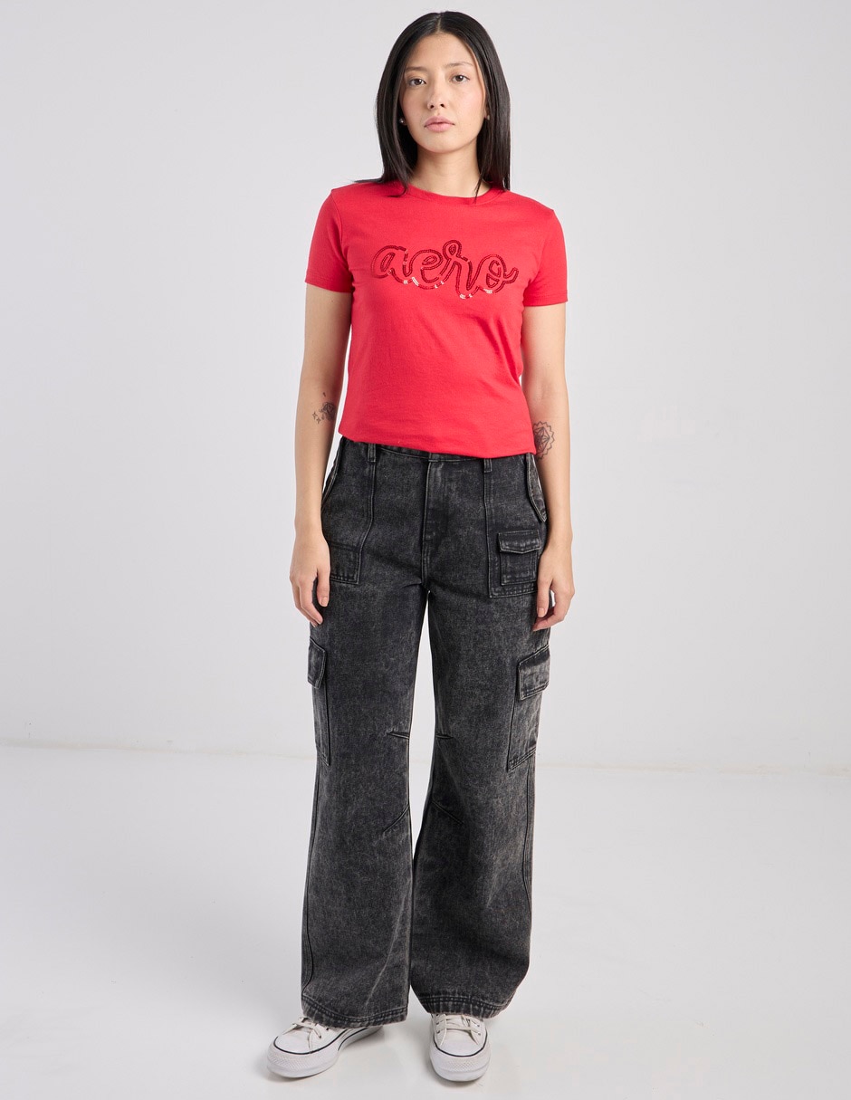 Playera manga corta cuello redondo mujer 4