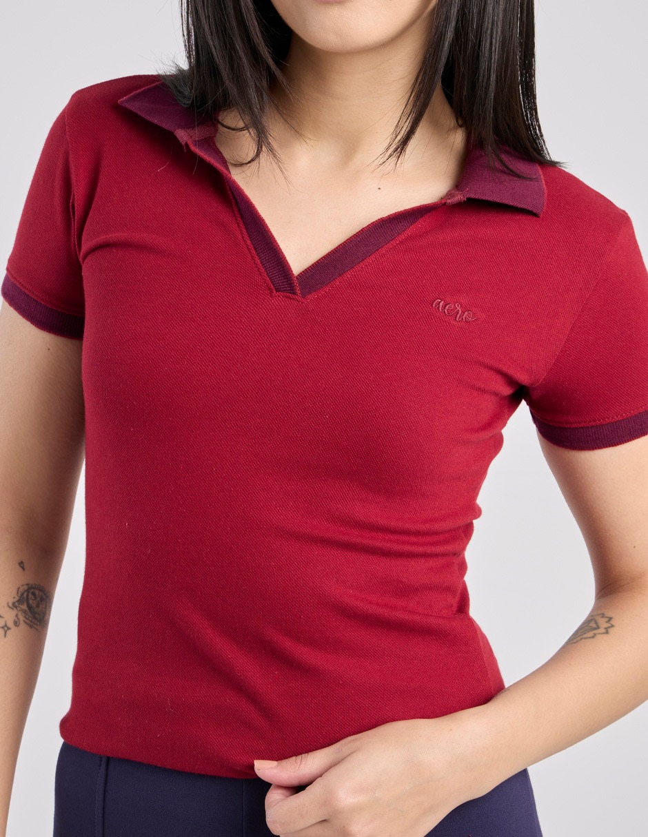 Playera manga corta cuello v mujer 3