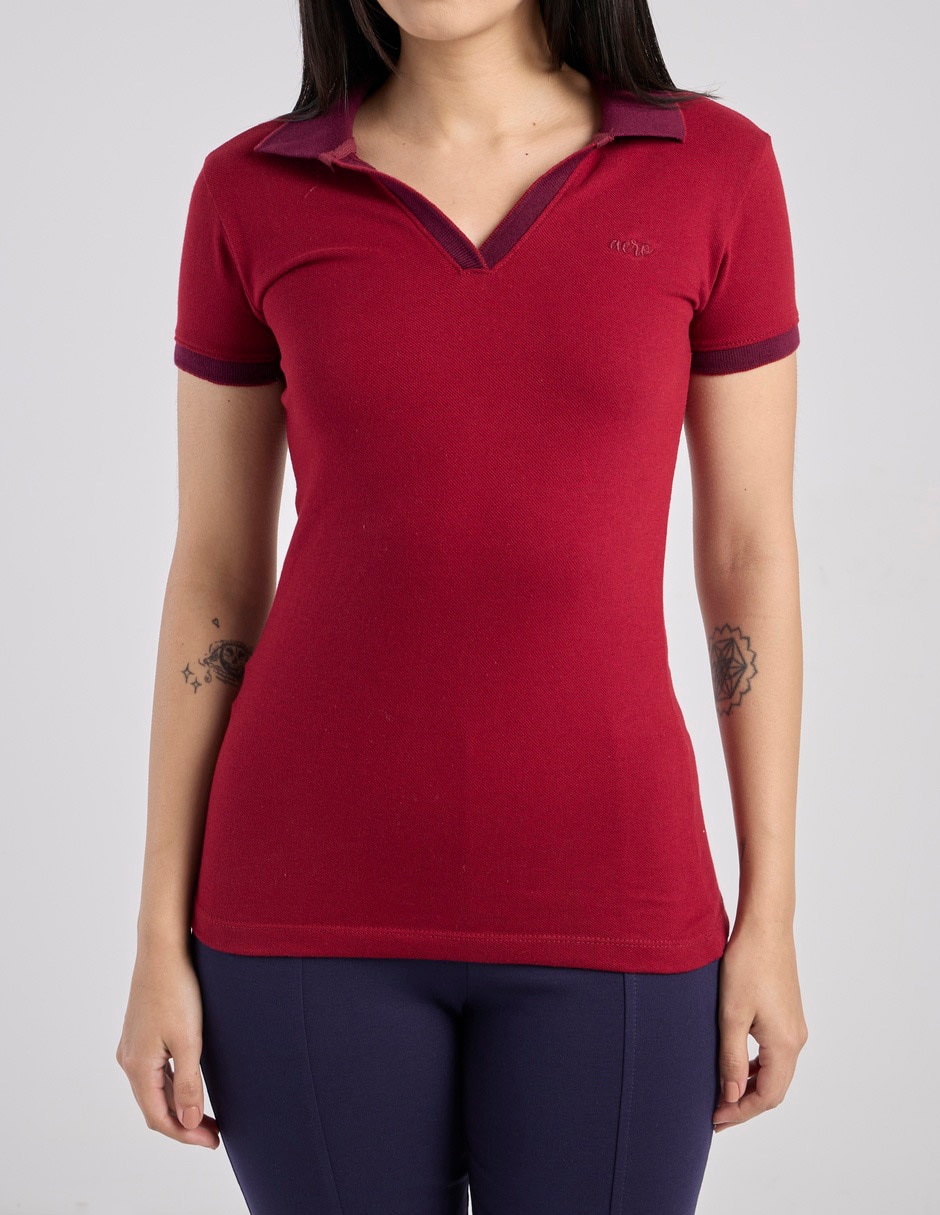 Playera manga corta cuello v mujer 2