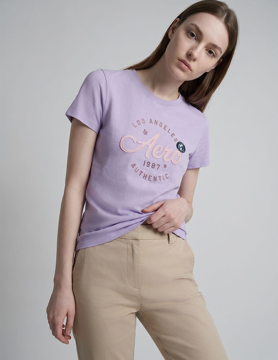 Playera manga corta cuello redondo para mujer 3