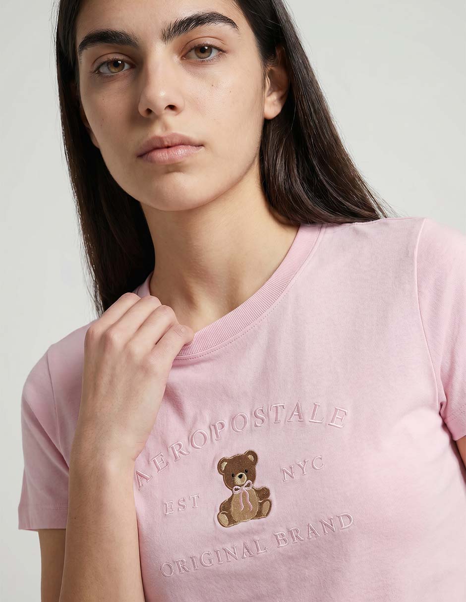 Playera manga corta cuello redondo para mujer 3