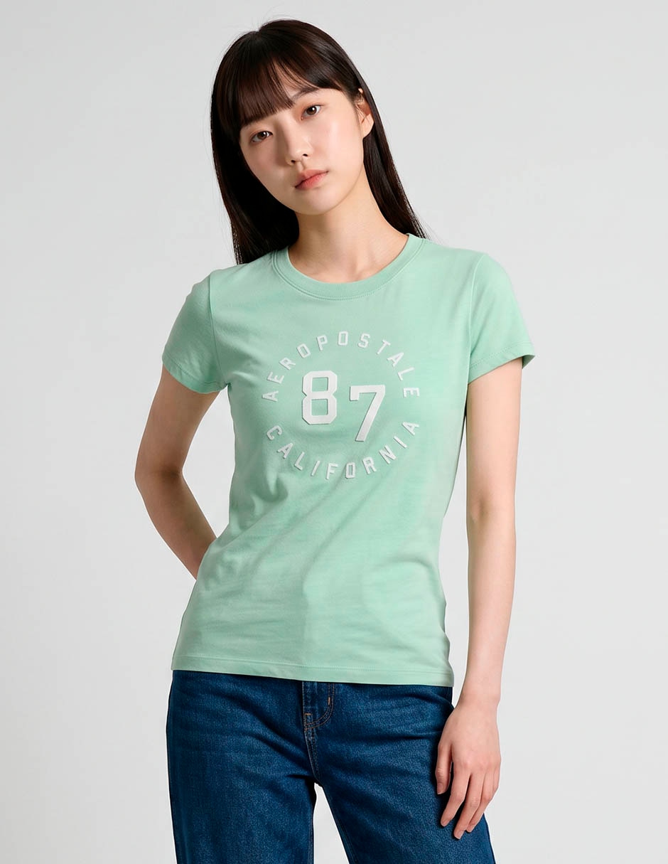Playera manga corta cuello redondo para mujer 1