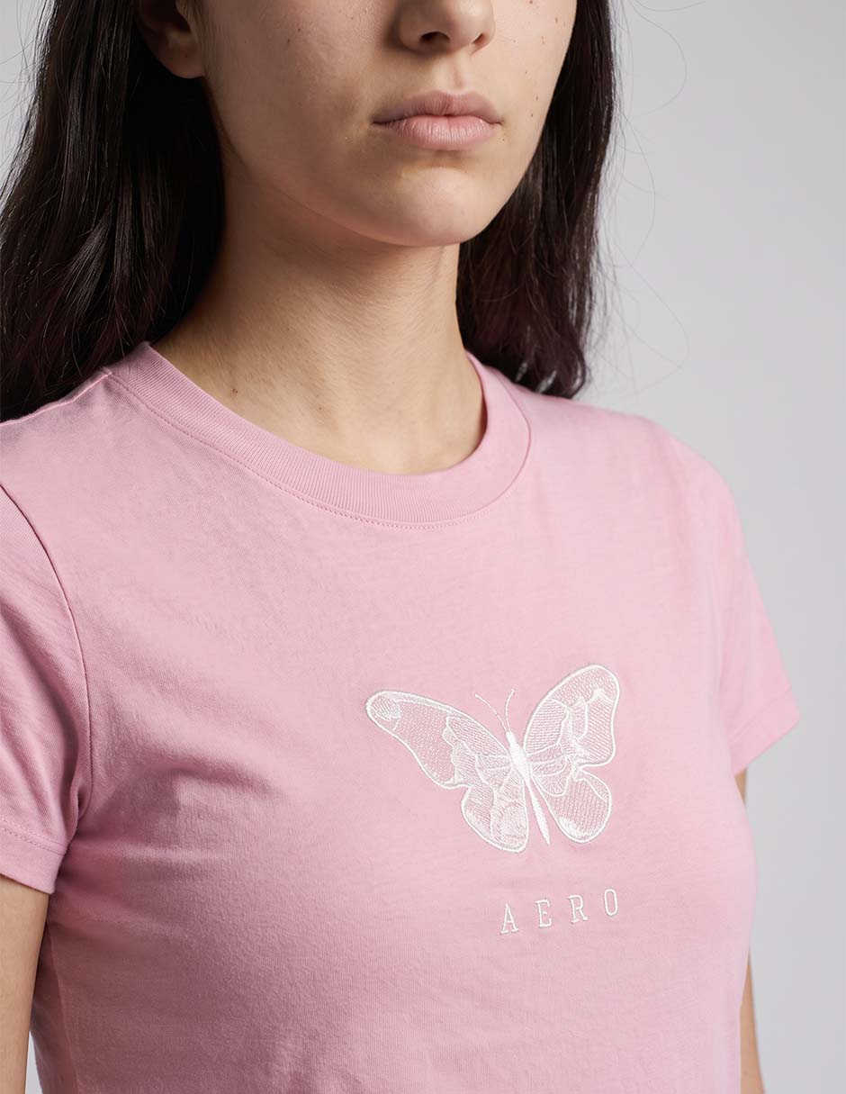 Playera manga corta aéropostale cuello redondo para mujer