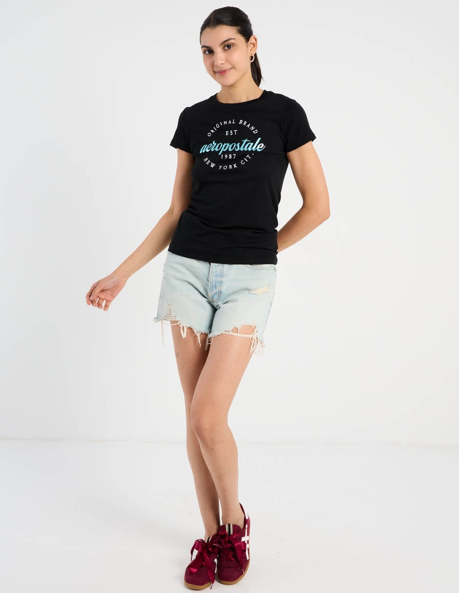 Playera manga corta cuello redondo para mujer 3