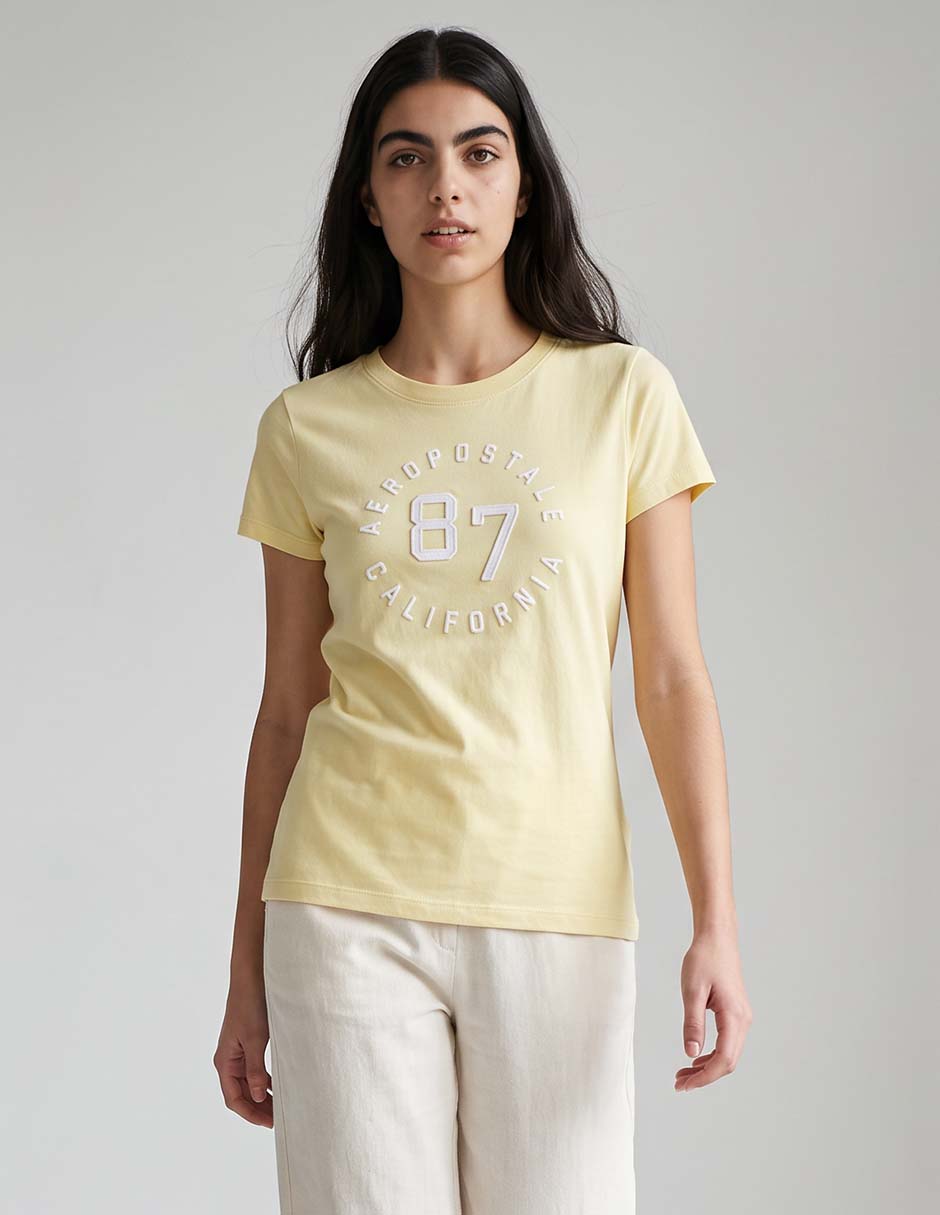 Playera manga corta cuello redondo mujer