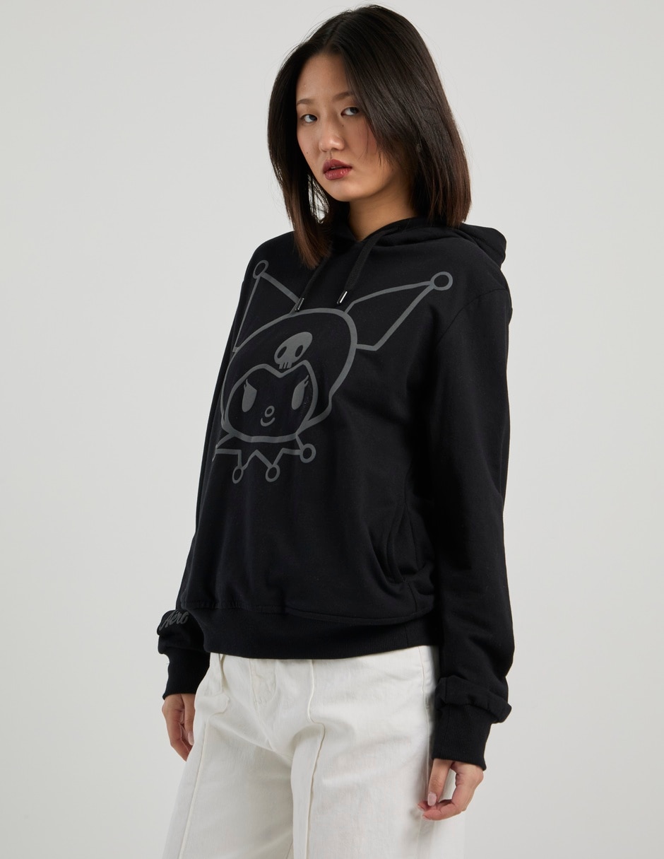 Sudadera con capucha y bolsa Hello Kitty Kuromi para mujer