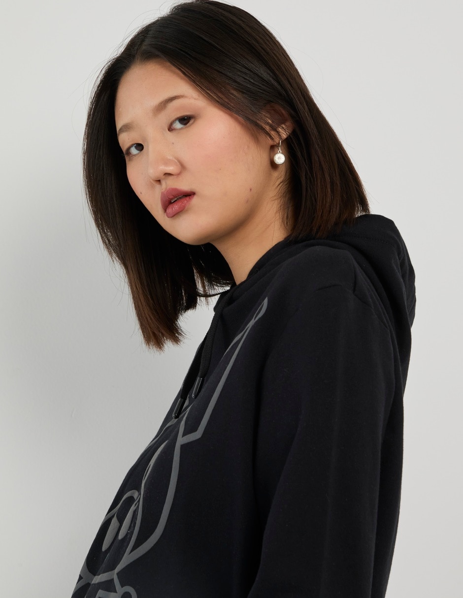 Sudadera con capucha y bolsa Hello Kitty Kuromi para mujer