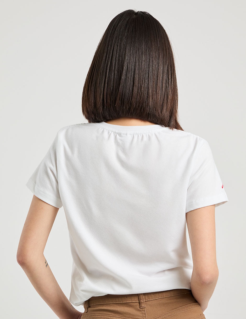 Playera manga corta Hello Kitty cuello redondo para mujer