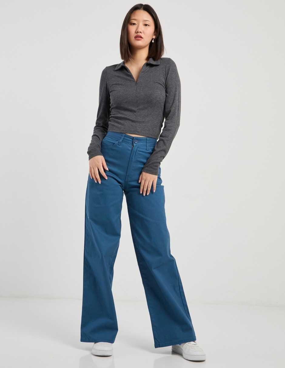 Pantalón relaxed wide leg para mujer 1