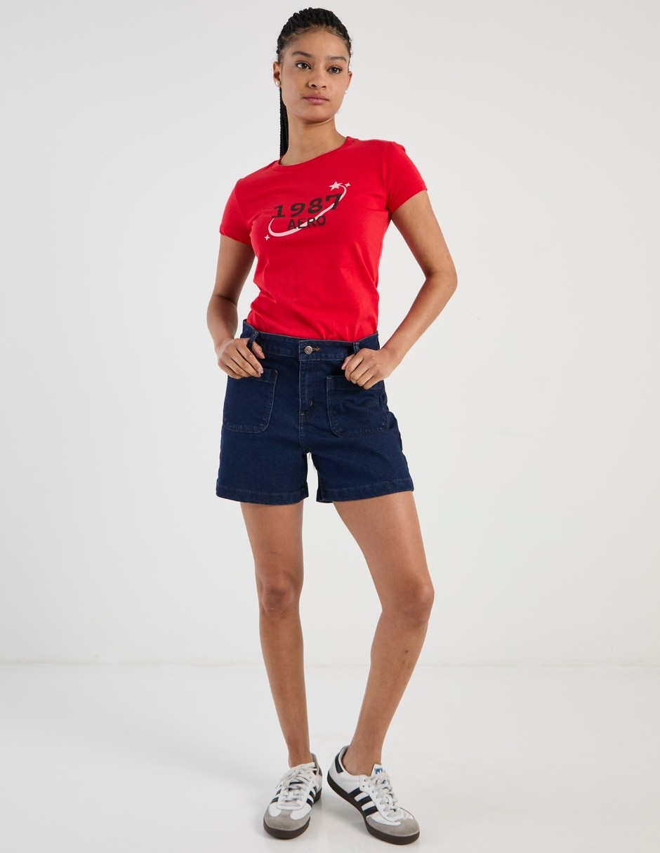 Short Aéropostale de mezclilla para mujer 4