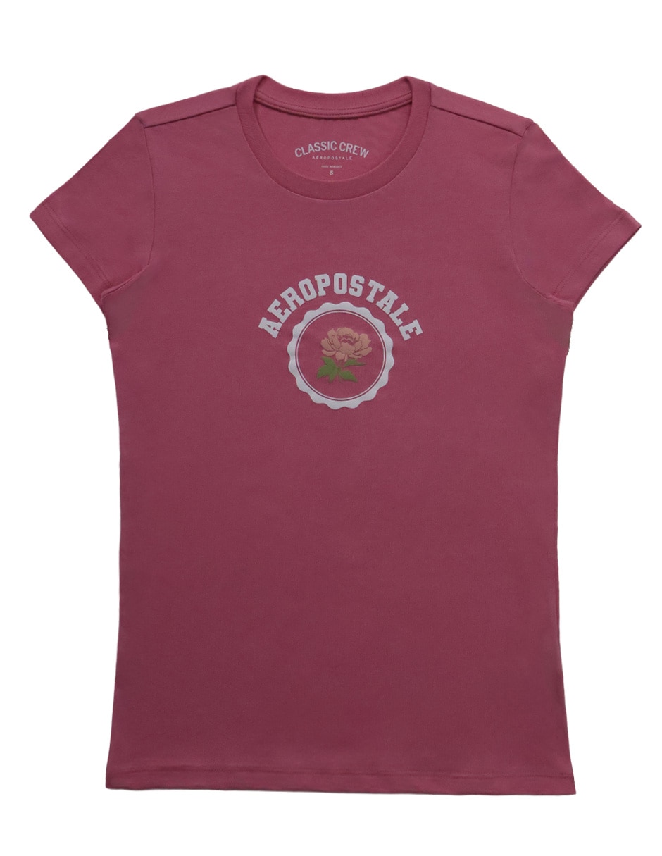 Playera manga corta Aéropostale cuello redondo para mujer Playera manga corta Aéropostale cuello redondo para mujer