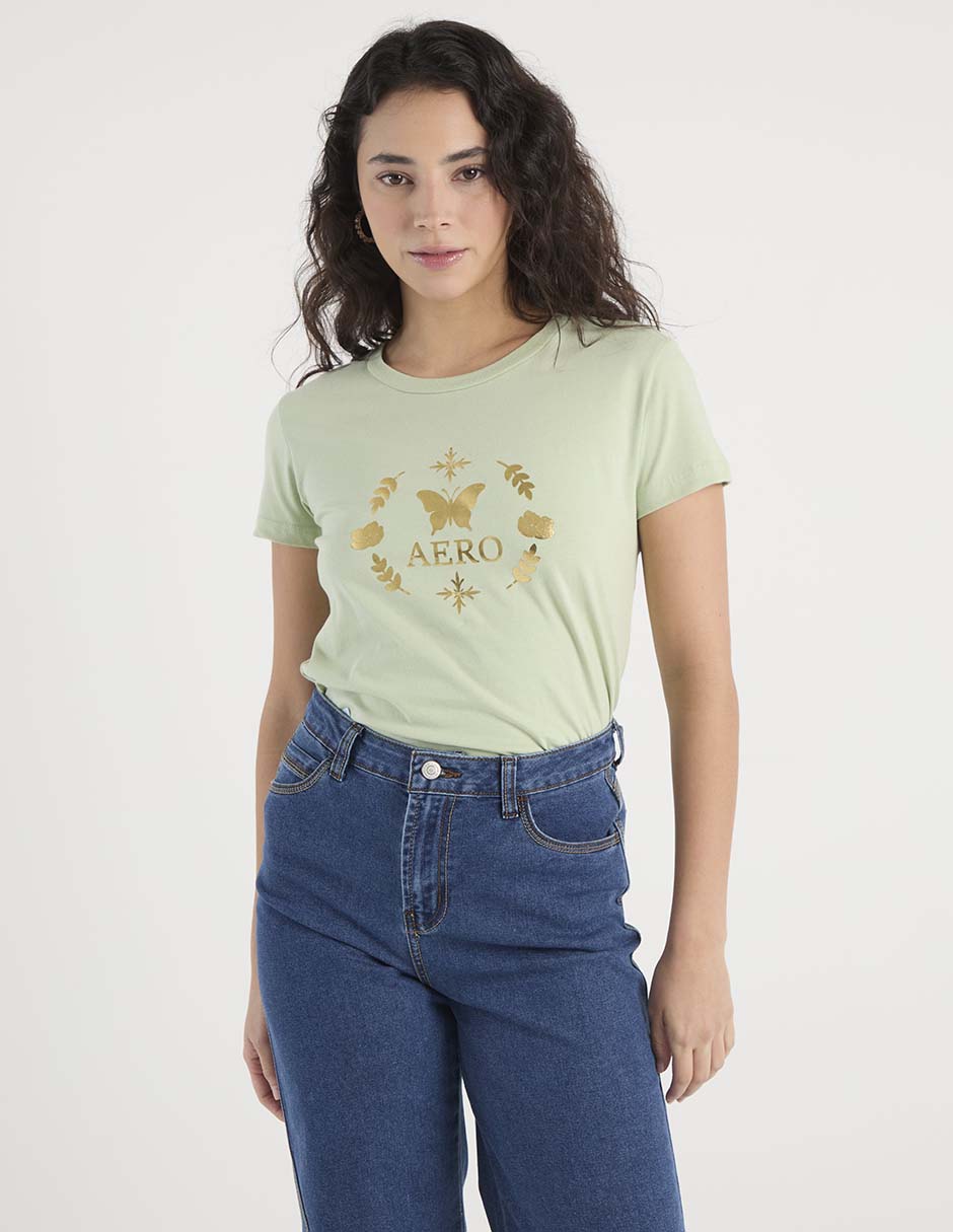 Playera manga corta Classic Crew cuello redondo para mujer 2