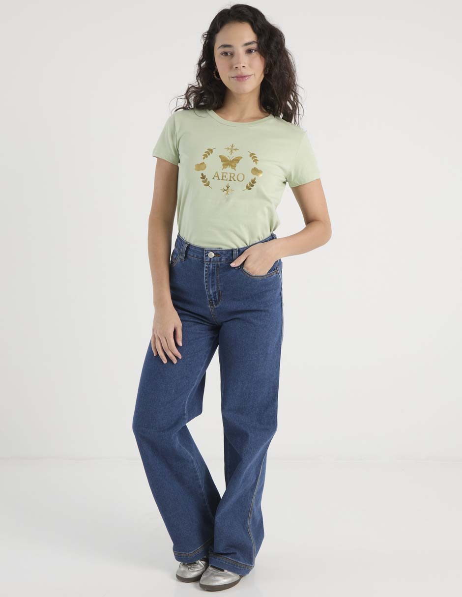 Playera manga corta Classic Crew cuello redondo para mujer 3