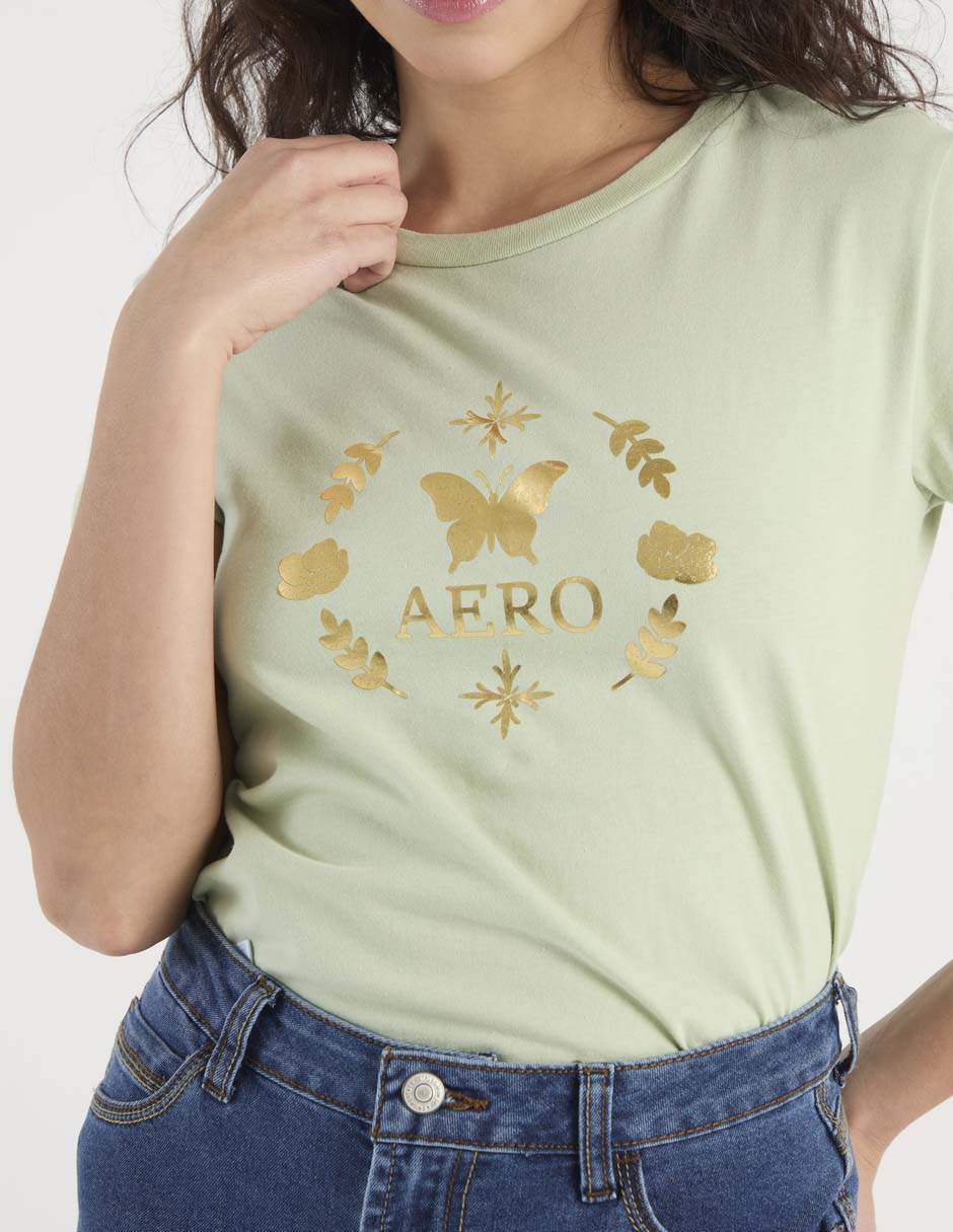 Playera manga corta Classic Crew cuello redondo para mujer