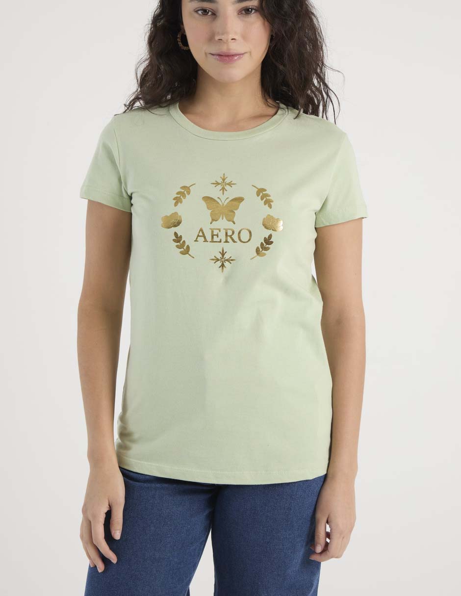 Playera manga corta Classic Crew cuello redondo para mujer