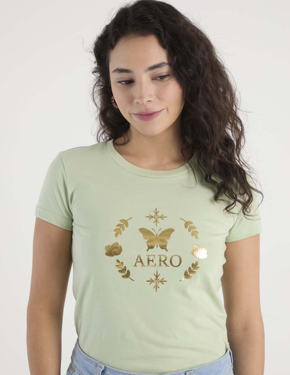 Playera manga corta Classic Crew cuello redondo para mujer 4