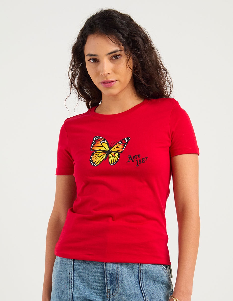 Playera manga corta cuello redondo para mujer 2