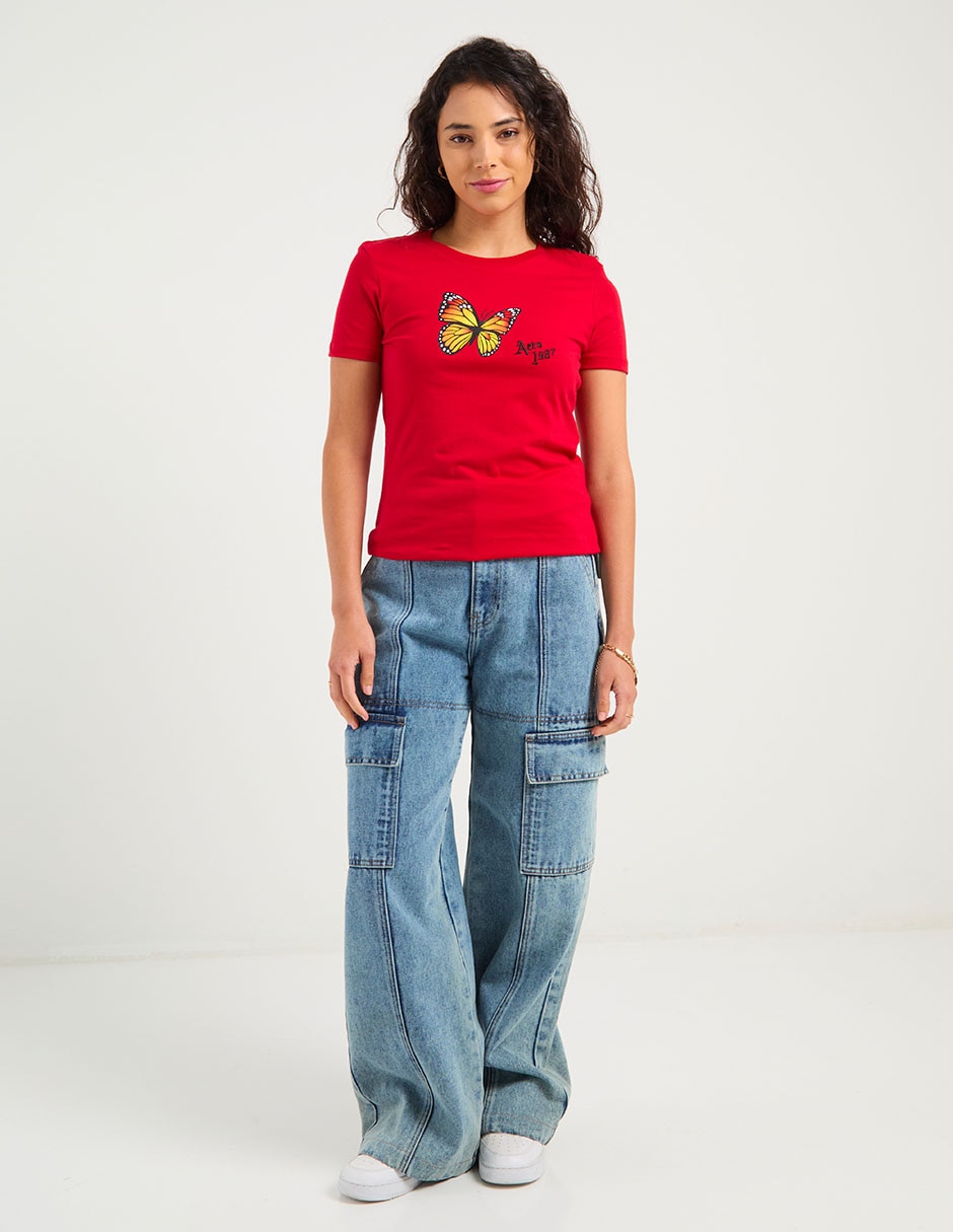 Playera manga corta cuello redondo para mujer 3
