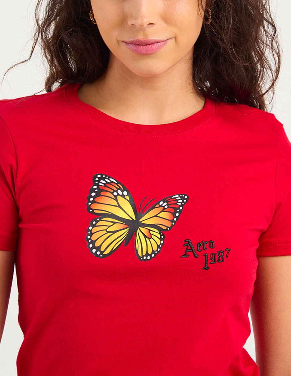 Playera manga corta cuello redondo para mujer 4