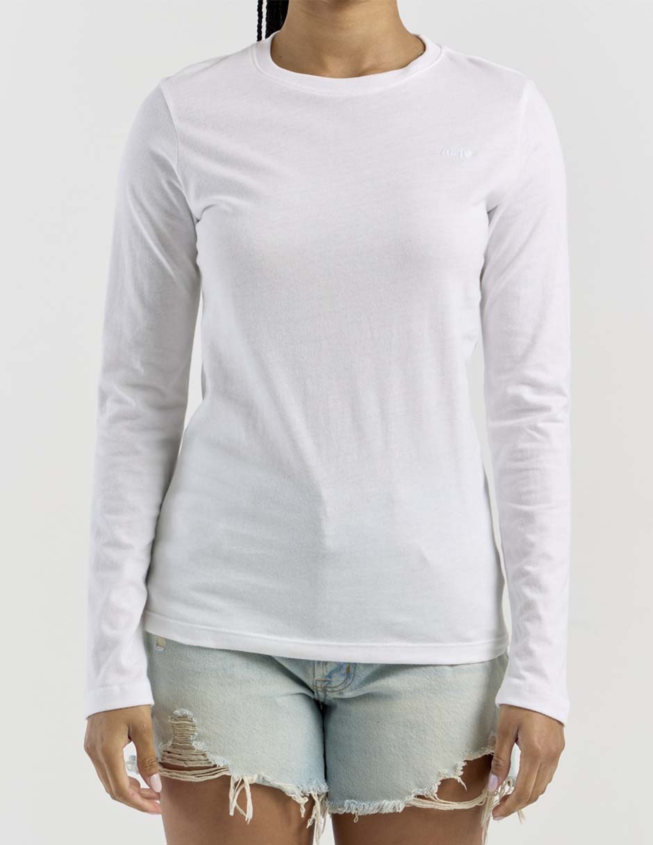 Playera manga larga Aero cuello redondo para mujer