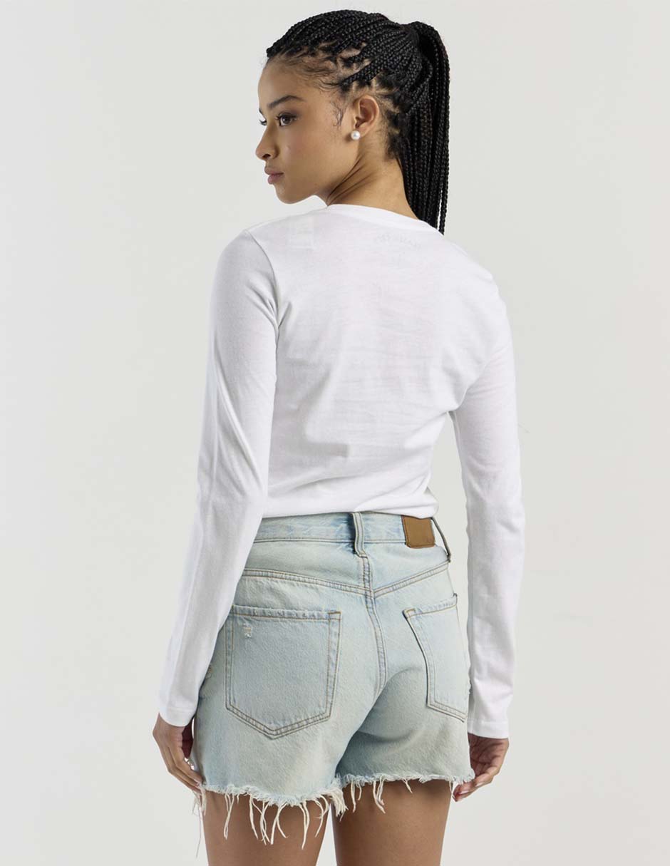 Playera manga larga Aero cuello redondo para mujer