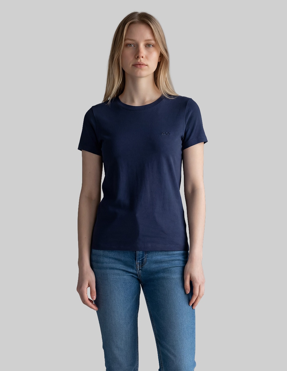 Playera manga corta cuello redondo para mujer Playera manga corta cuello redondo para mujer