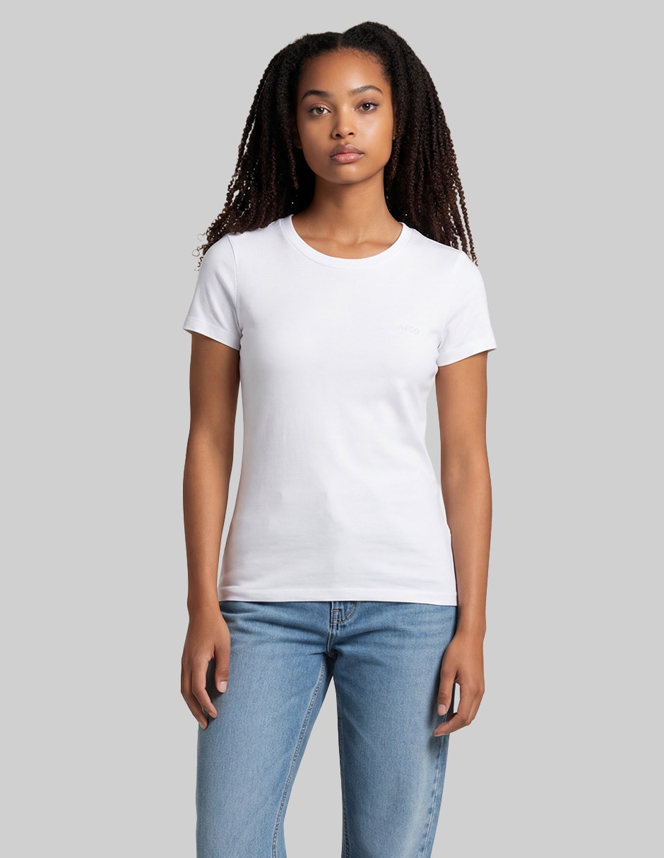 Playera manga corta cuello redondo para mujer 1