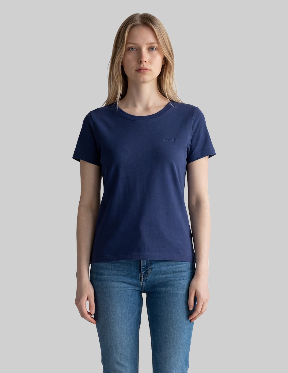 Playera manga corta cuello redondo para mujer Playera manga corta cuello redondo para mujer