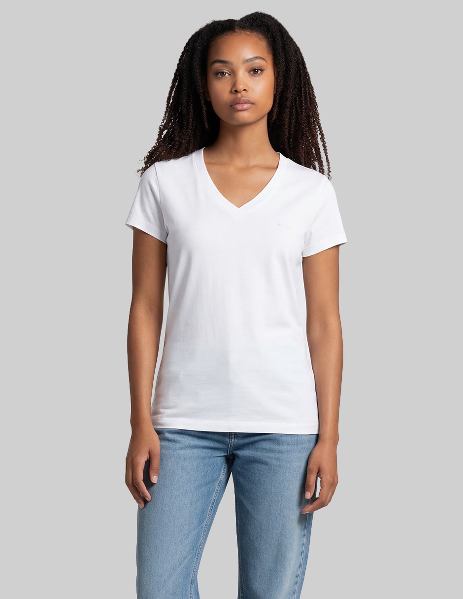 Playera manga corta cuello v para mujer Playera manga corta cuello v para mujer