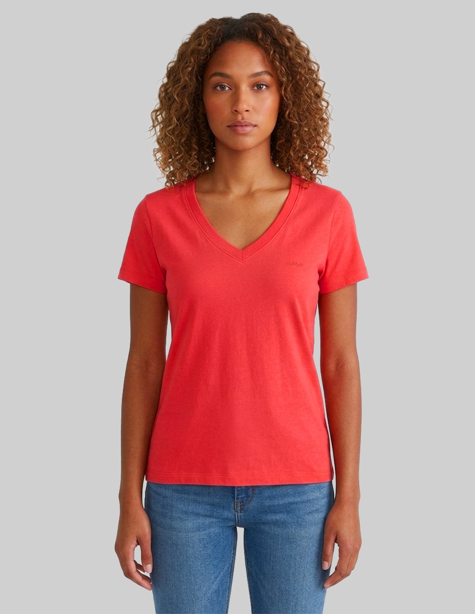 Playera manga corta Aero cuello v para mujer