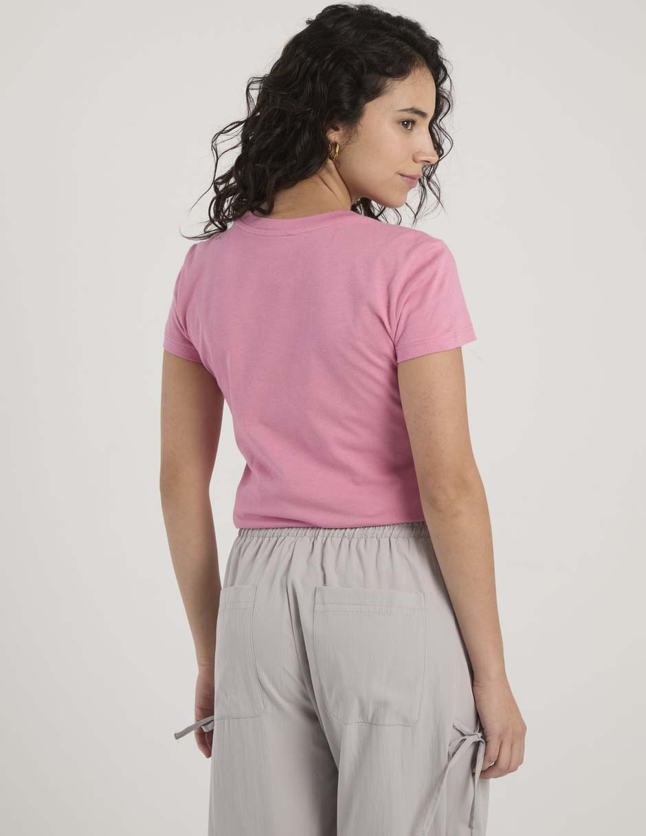 Playera manga corta cuello redondo para mujer 4