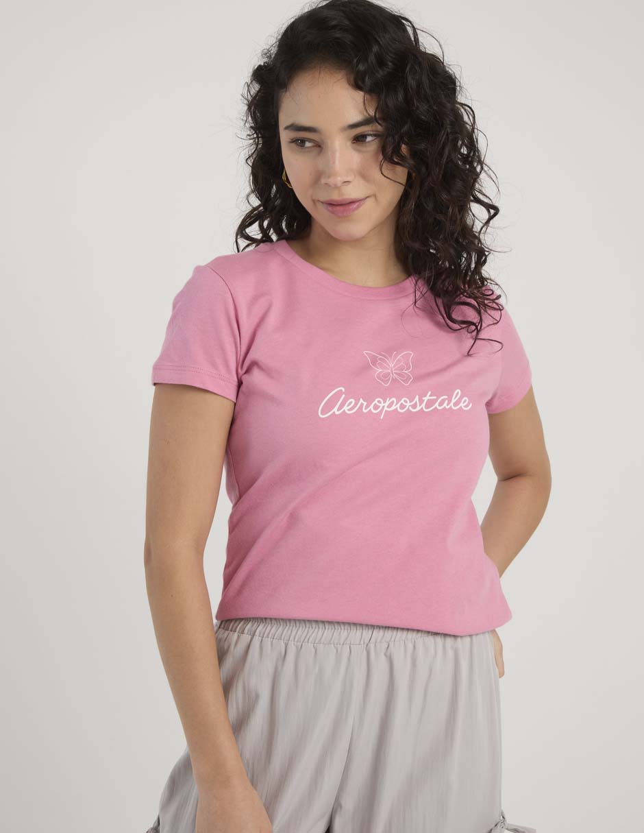 Playera manga corta cuello redondo para mujer 2