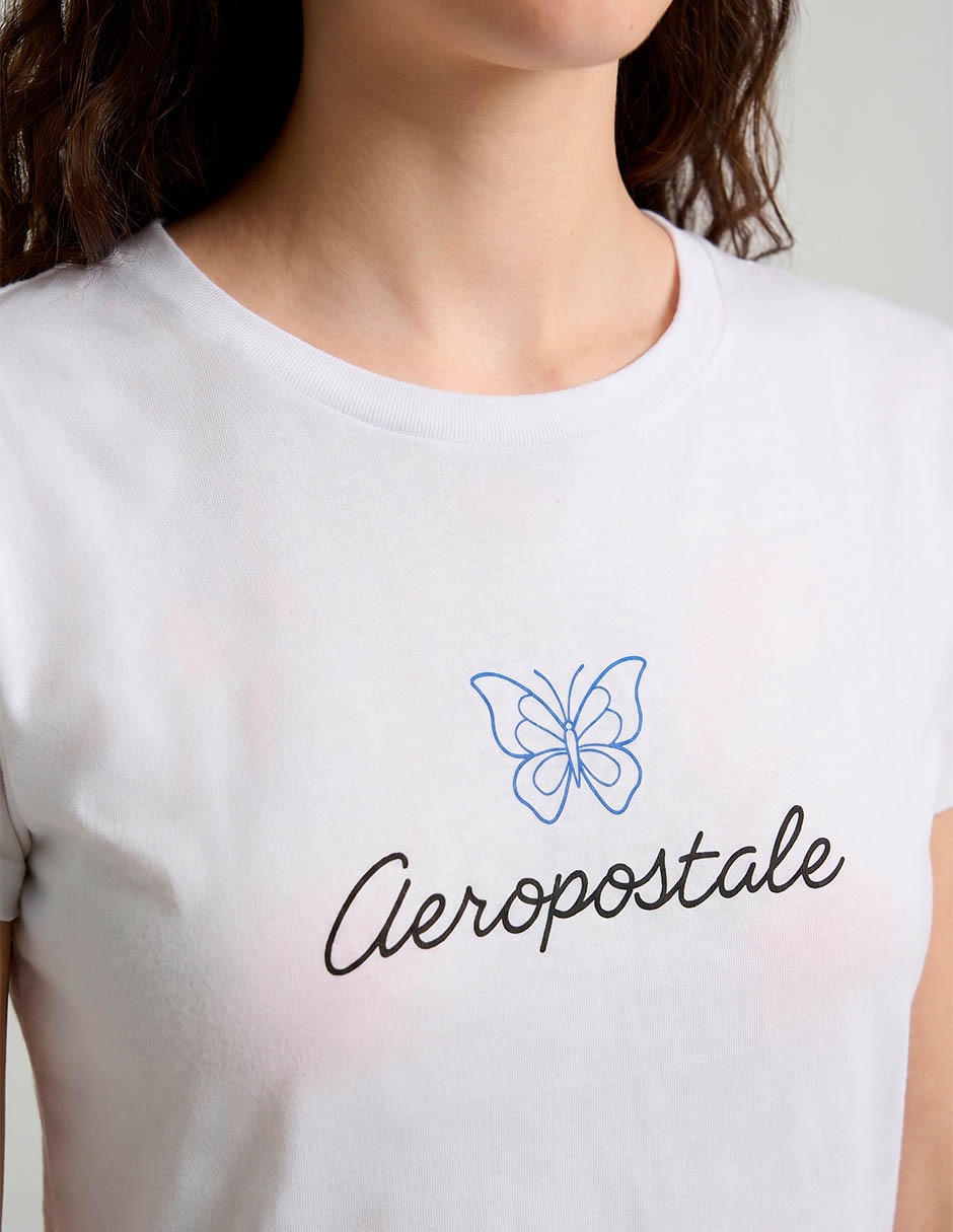 Playera manga corta aéropostale cuello redondo para mujer