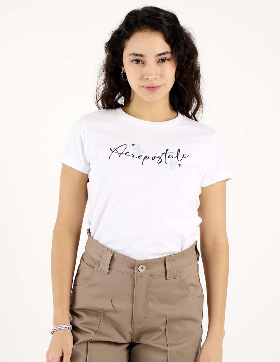 Playera manga corta cuello redondo para mujer Playera manga corta cuello redondo para mujer