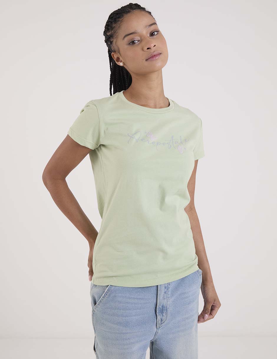 Playera manga corta Aéropostale cuello redondo para mujer