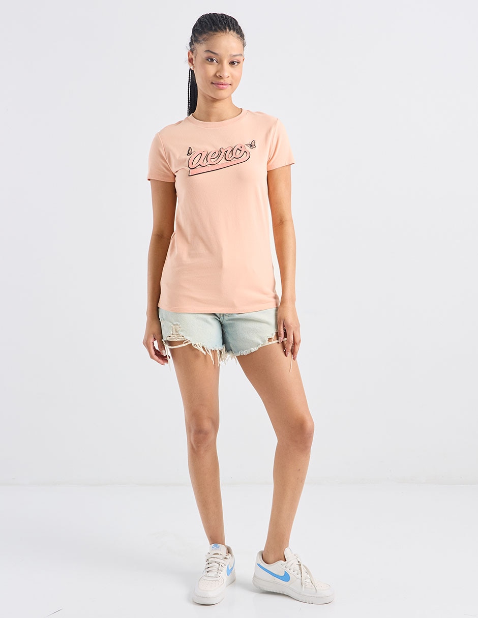 Playera manga corta cuello redondo para mujer 3