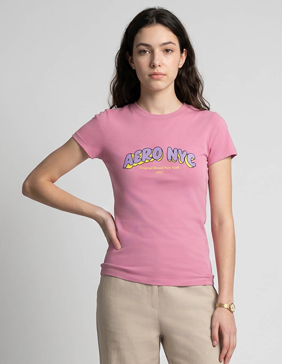 Playera manga corta Aero cuello redondo para mujer