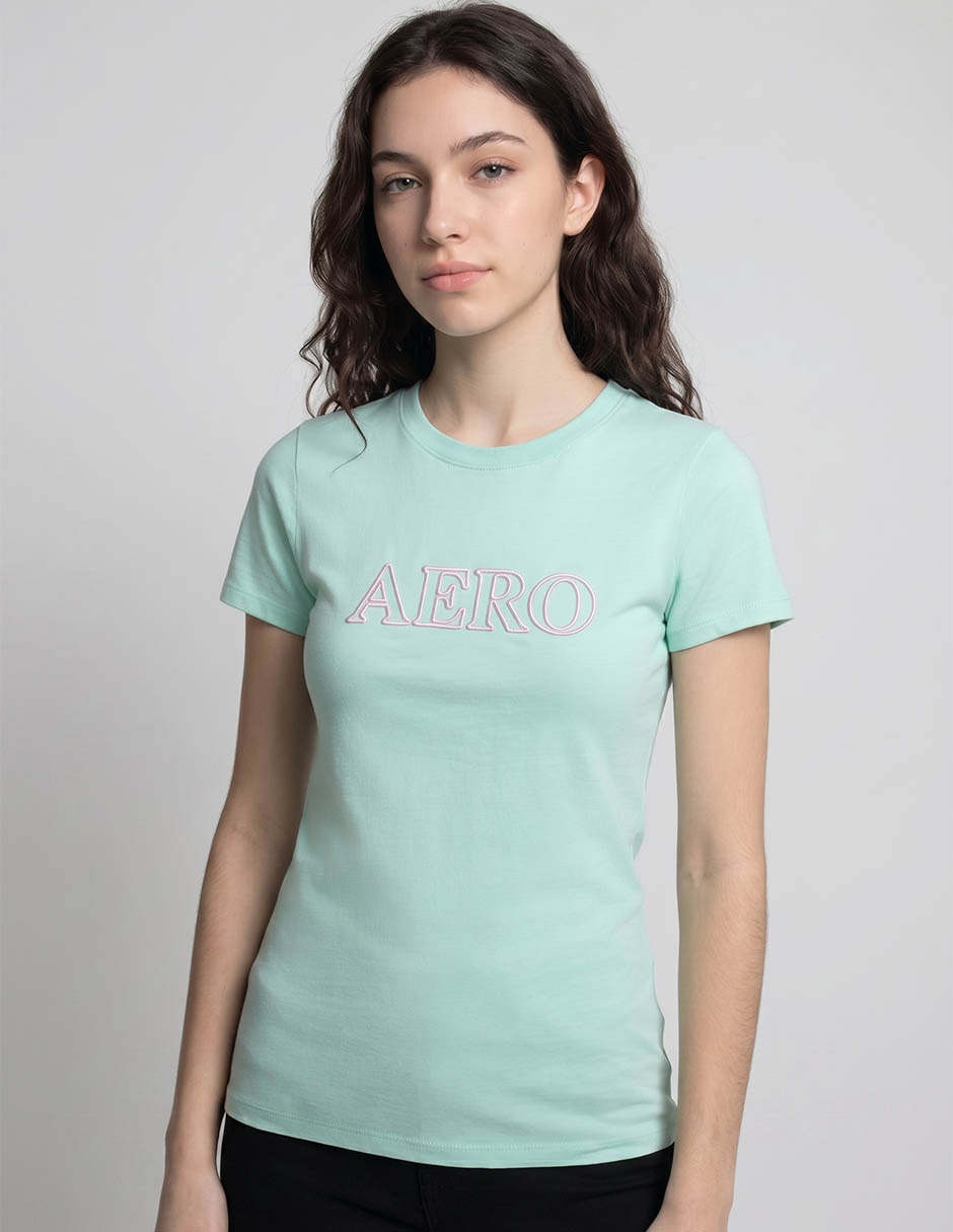 Playera manga corta cuello redondo para mujer 1